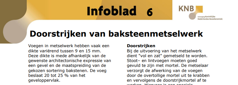 Doorstrijken van baksteenmetselwerk