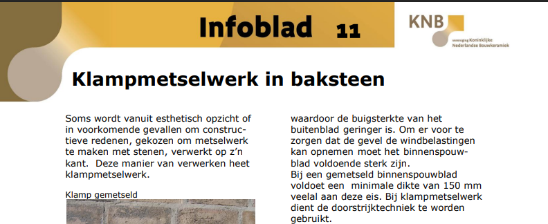 Klampmetselwerk in baksteen