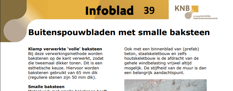 Buitenspouwblad met smalle baksteen